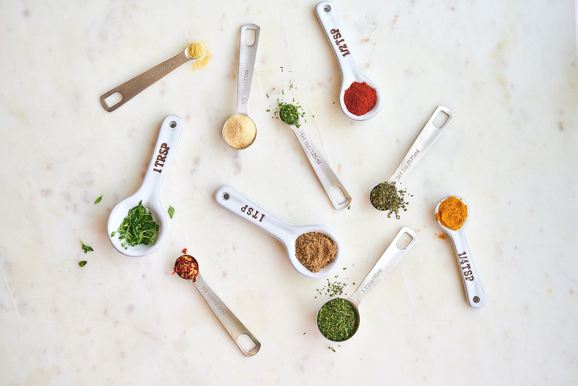 spices in measuring cups