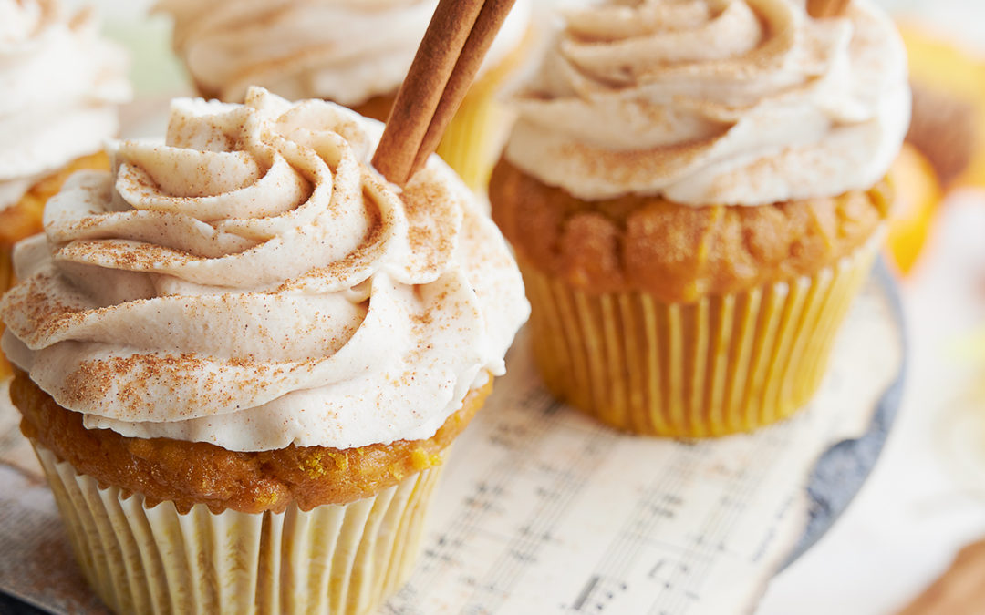 Spiced Pumpkin Cupcakes with Cinnamon Frosting