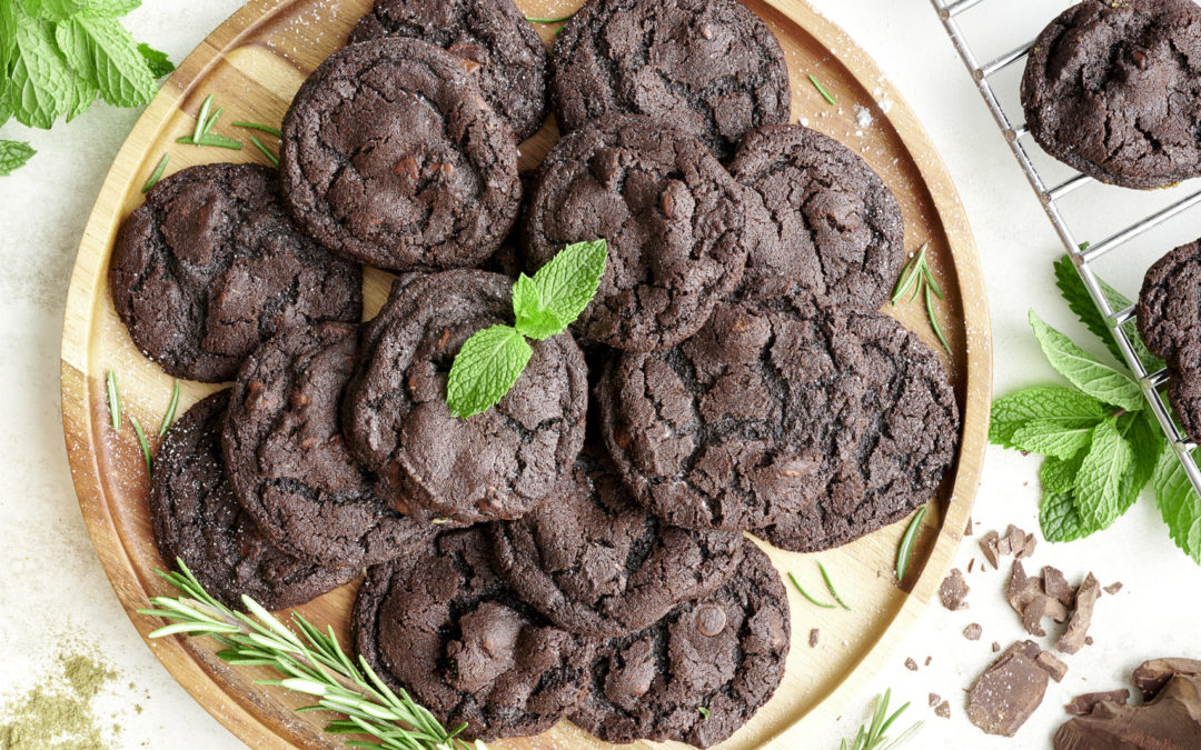 Double Chocolate Rosemary Mint Cookies