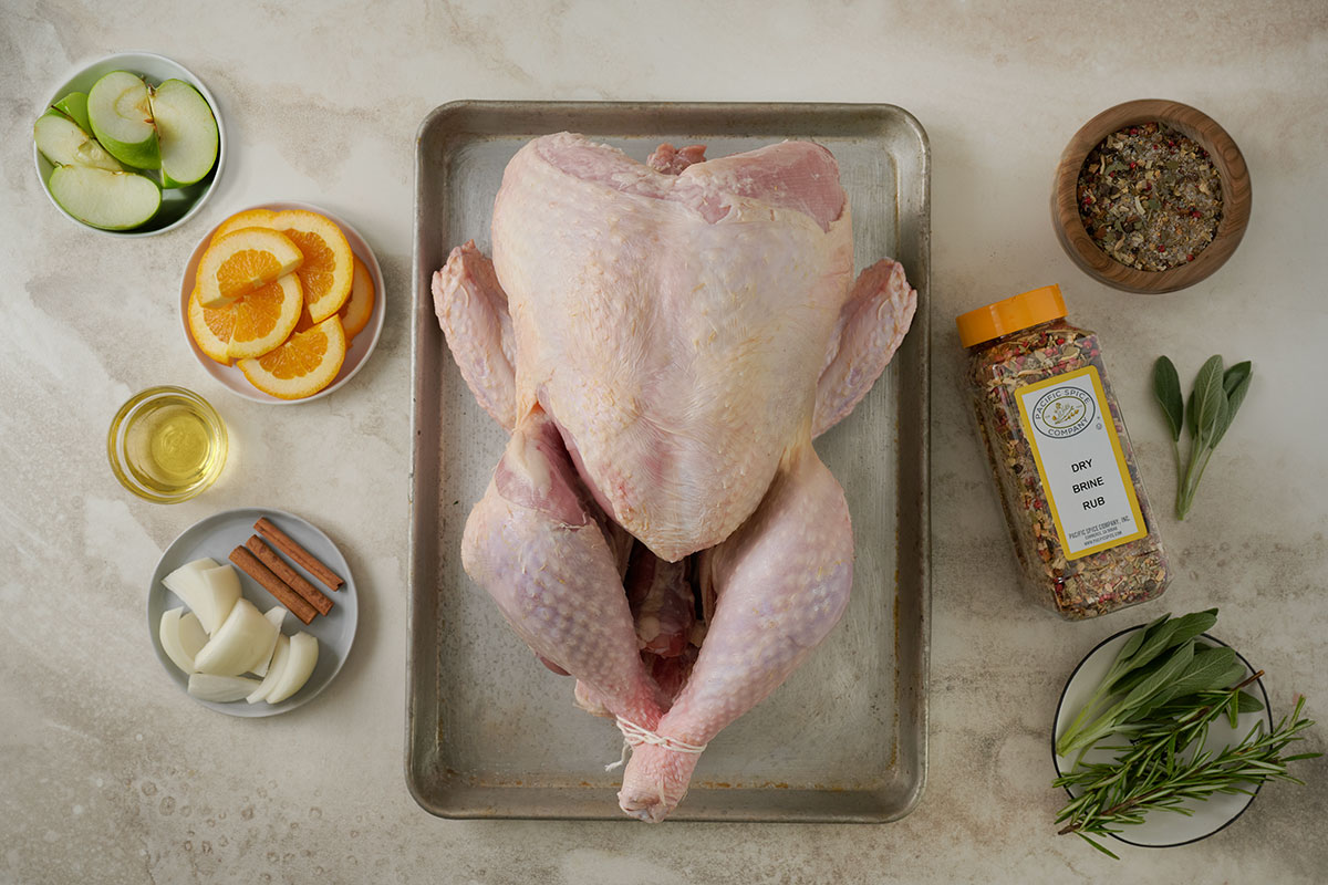 ingredients to prepare a roasted turkey