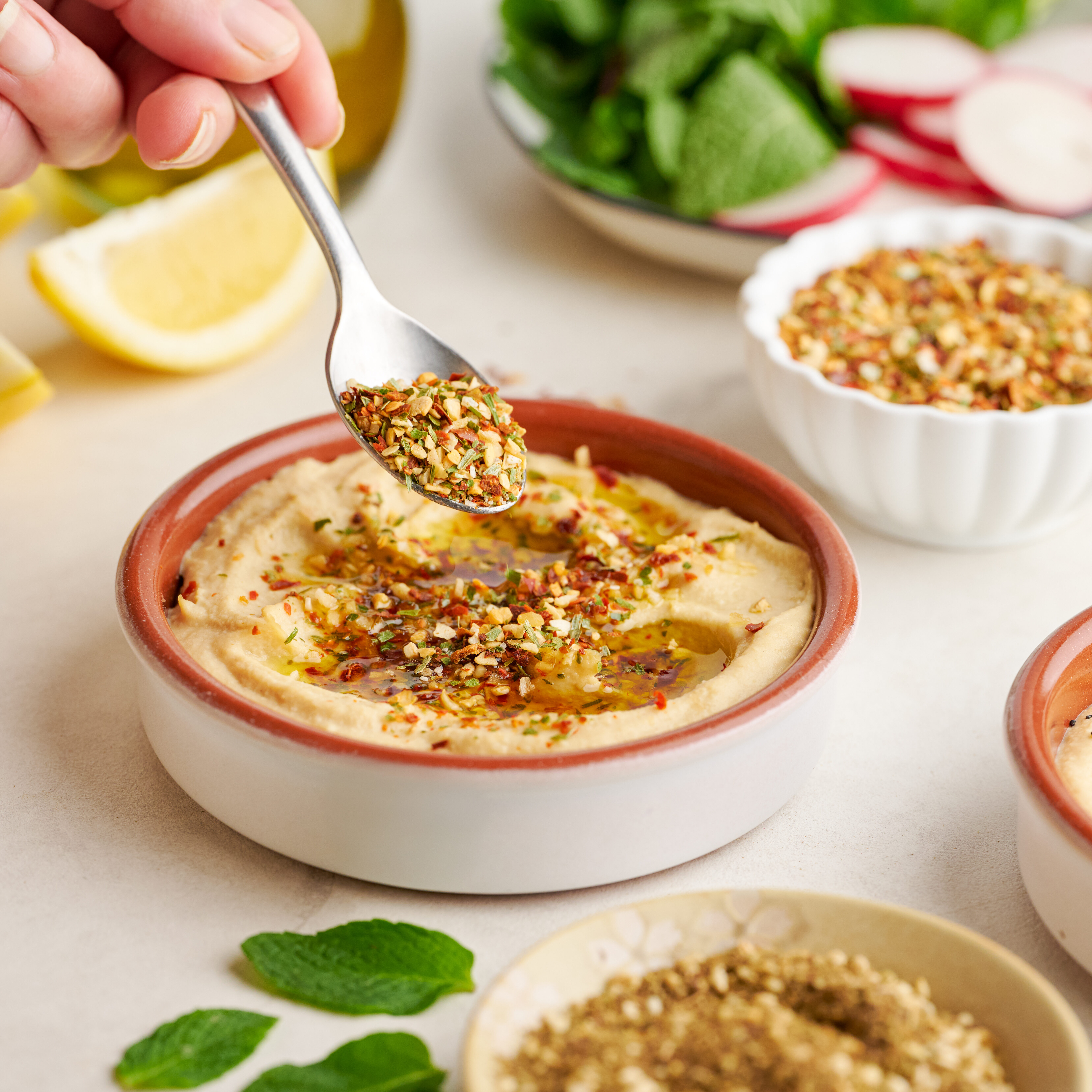 hummus toppings at Natural Products Expo West 2025
