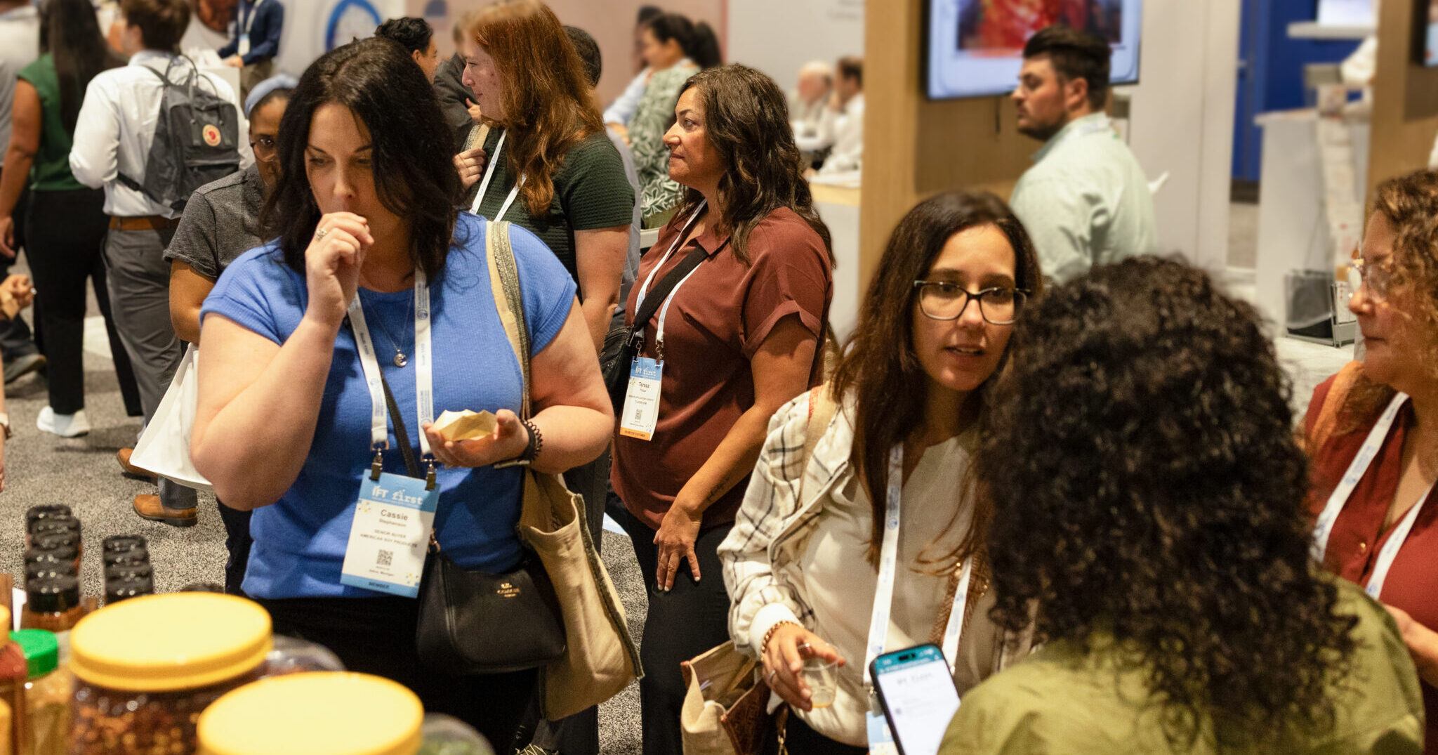 Attendees talking with the Pacific Spice team at the IFT FIRST 2026 booth